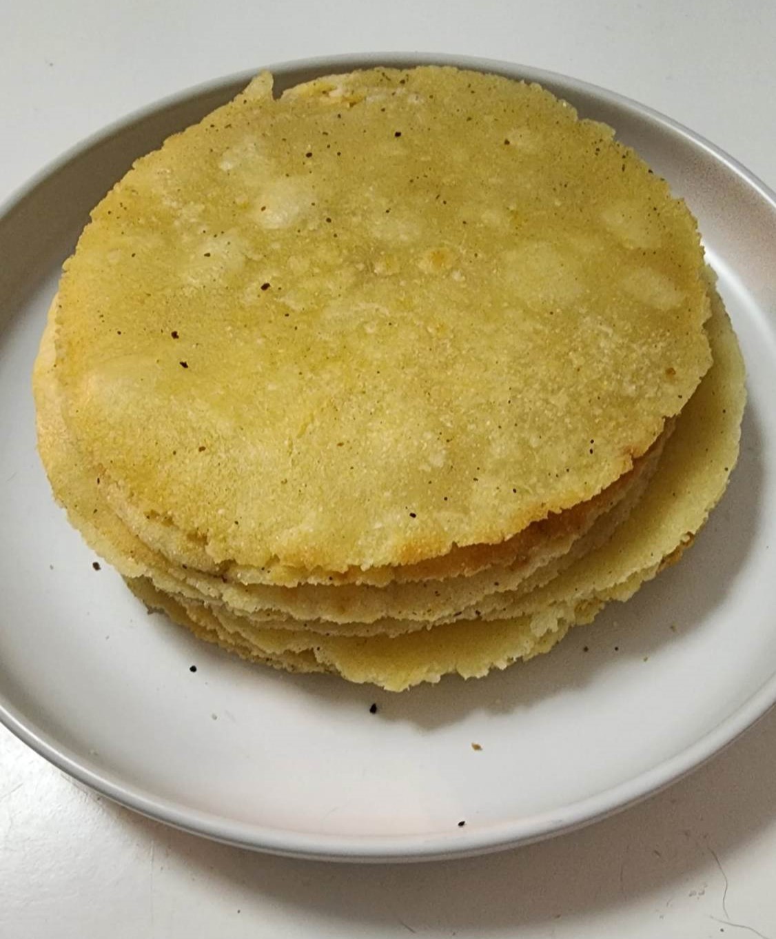 A plate of homemade corn tortillas
