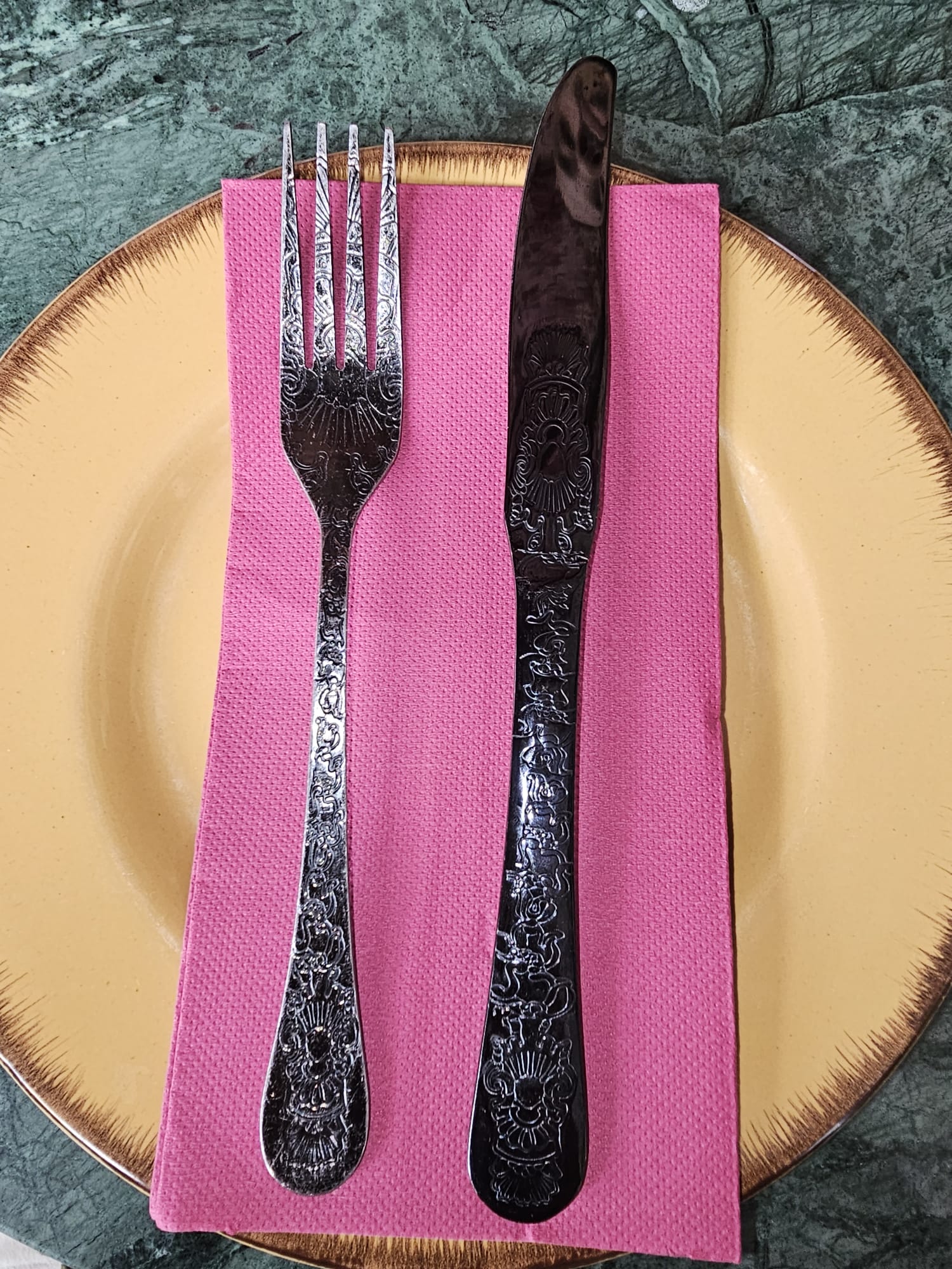 Ornate floral silverware