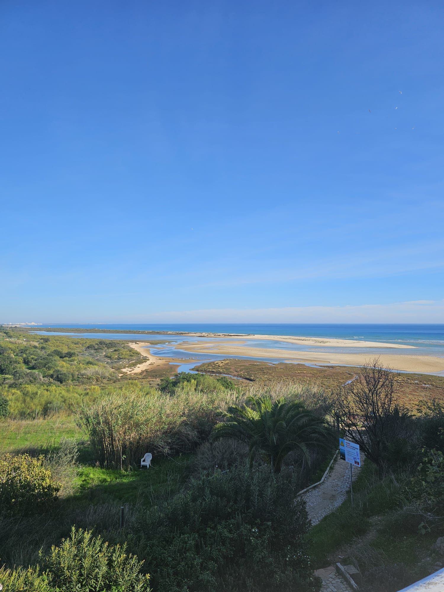Panoramic view of the Ria Formosa lagoon and Atlantic Ocean from Cacela Velha Portugal